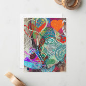 ハートとペイズリーノートカード ノートカード (正面/裏面インサイチュ)