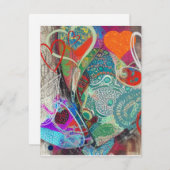 ハートとペイズリーノートカード ノートカード (正面/裏面)