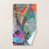 ハートとペイズリーバスルームのタオル バスタオルセット (ハンドタオル)