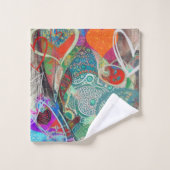 ハートとペイズリーバスルームのタオル バスタオルセット (ウォッシュタオル)