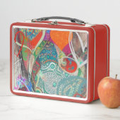 ハートとペイズリー弁当箱 メタルランチボックス (インサイチュ)
