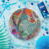 ハートとペイズリー紙プレート ペーパープレート (パーティー)