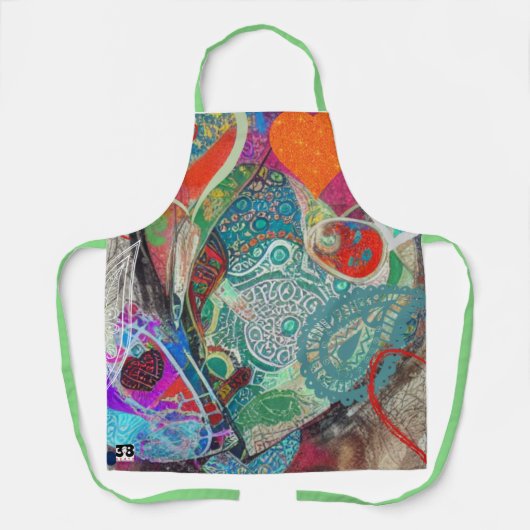 ハートとペイズリー エプロン (正面)