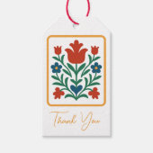 ハートとペタルフローラフォークアートフェイバー ギフトタグ (正面)