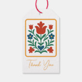 ハートとペタルフローラフォークアートフェイバー ギフトタグ (裏面)