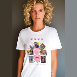 ハートとホワイトで「LOVE you MOM」とフォトパーソナライズ Tシャツ