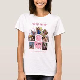 ハートとホワイトで「LOVE you MOM」とフォトパーソナライズ Tシャツ