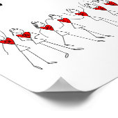 ハートとポジションI Love Netball ポスター (角)