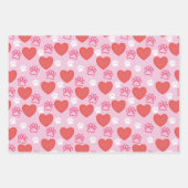 ハートとポーズバレンタインデーラッピング紙 ラッピングペーパーシート (正面3)