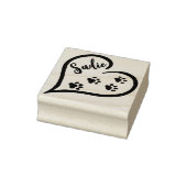 ハートとポープリントトレイルと名前をカスタムする ラバースタンプ (スタンプ)