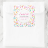 ハートとマフィンパステルウォーターカラービジネス スクエアシール (バッグ)