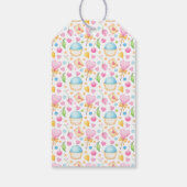 ハートとマフィン楽しい水の色のパターン ギフトタグ (裏面)