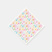 ハートとマフィン楽しい水の色のパターン スタンダードカクテルナプキン (角)