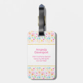 ハートとマフィン楽しい水の色のパターン ラゲッジタグ (裏面縦)