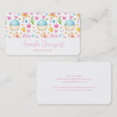 ハートとマフィン楽しい水の色のパターン 名刺 (正面/裏面)