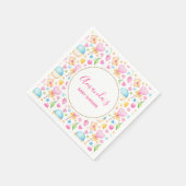 ハートとマフィン水のカラーパターンパーティー スタンダードカクテルナプキン (角)