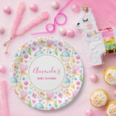 ハートとマフィン水のカラーパターンパーティー ペーパープレート (パーティー)