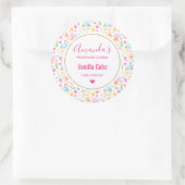 ハートとマフィン水カラーパターンキャンドルビズ ラウンドシール (バッグ)