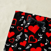 ハートとミュージックノート ビーチタオル (インサイチュ)