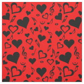 ハートとミュージックノート ファブリック (見本)