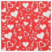 ハートとミュージックノート ファブリック (見本)