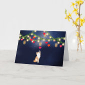 ハートとメイソンジャーのかわいい猫 カード (黄色い花)