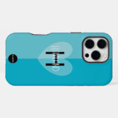 ハートとモノグラムHAMbWG付き携帯電話ケース iPhoneケース (裏面横)