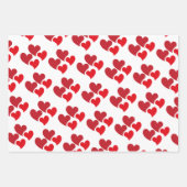 ハートとラインの折り返し紙フラットシートセット3 ラッピングペーパーシート (正面3)