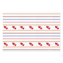 ハートとラインの折り返し紙フラットシートセット3