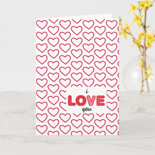 ハートとラブのグリーティングカード カード (黄色い花)