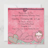 ハートとラブ誕生日招待状 招待状 (裏面)