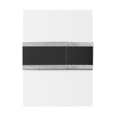 ハートとリボン – ブラック/シルバー 招待状ベリーバンド (裏面例)