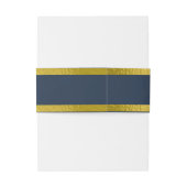 ハートとリボン – 青/金ゴールド 招待状ベリーバンド (裏面例)