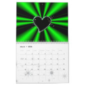 ハートとレインボーファンタジーアート カレンダー (3月 2026)