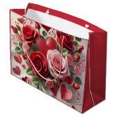 ハートとレッドローゼバレンタインデー ラージペーパーバッグ (裏面アングル)