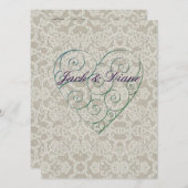 ハートとレース セーブザデート (正面/裏面)