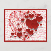 ハートとロマンチックな言葉バレンタイン シーズンポストカード (正面)