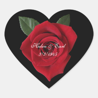 ハートとローズのステッカー ラベル 住所 製品