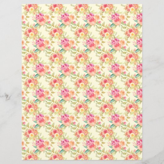 ハートとローズブークススクラップブック紙 (裏面)