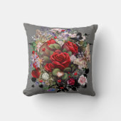 ハートとローズ クッション (正面)