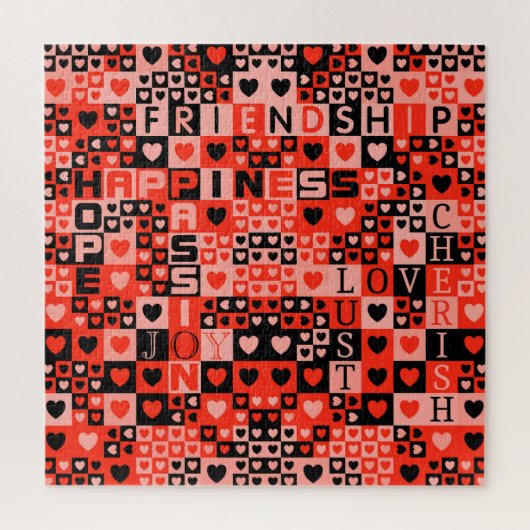 ハートとワードアート ジグソーパズル (縦)