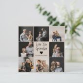 ハートと写真で愛を伝える 祖父へのカード -  (スタンド正面)