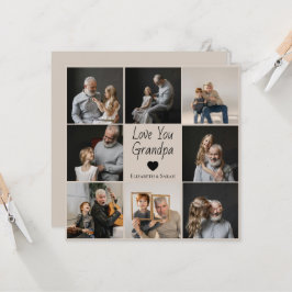 ハートと写真で愛を伝える 祖父へのカード - 