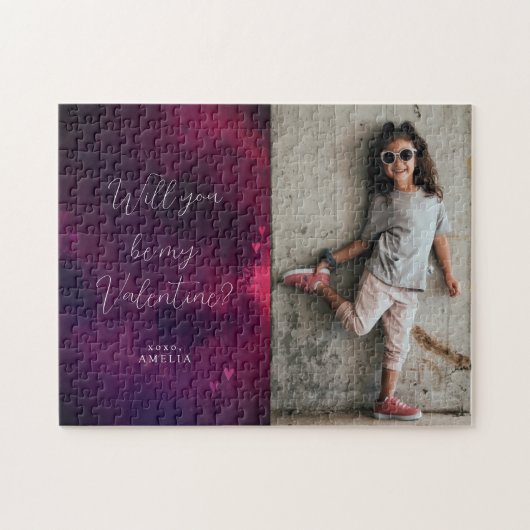 ハートと写真バレンタインギフトジグソーパズル ジグソーパズル (横)