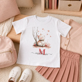 ハートと可愛い子猫のバックトゥスクール Tシャツ