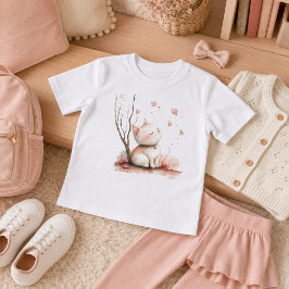 ハートと可愛い子猫の子供用バックトゥスクールグッズ Tシャツ