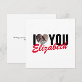 ハートと名前のカスタム写真が好きです ノートカード (正面/裏面)