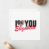 ハートと名前のカスタム写真が好きです ノートカード (正面/裏面インサイチュ)