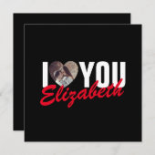 ハートと名前のカスタム写真を愛してる シーズンカード (正面/裏面)