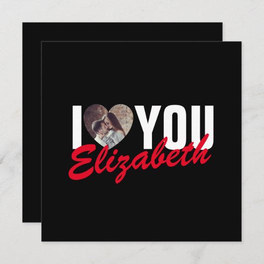 ハートと名前のカスタム写真 シーズンカード (正面/裏面)